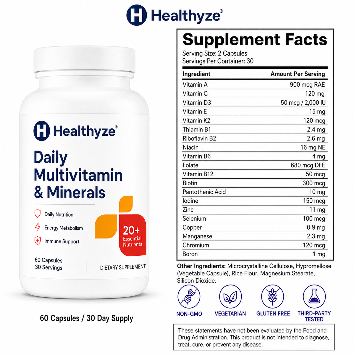 Healthyze Daily Multivitamin & Minerals
