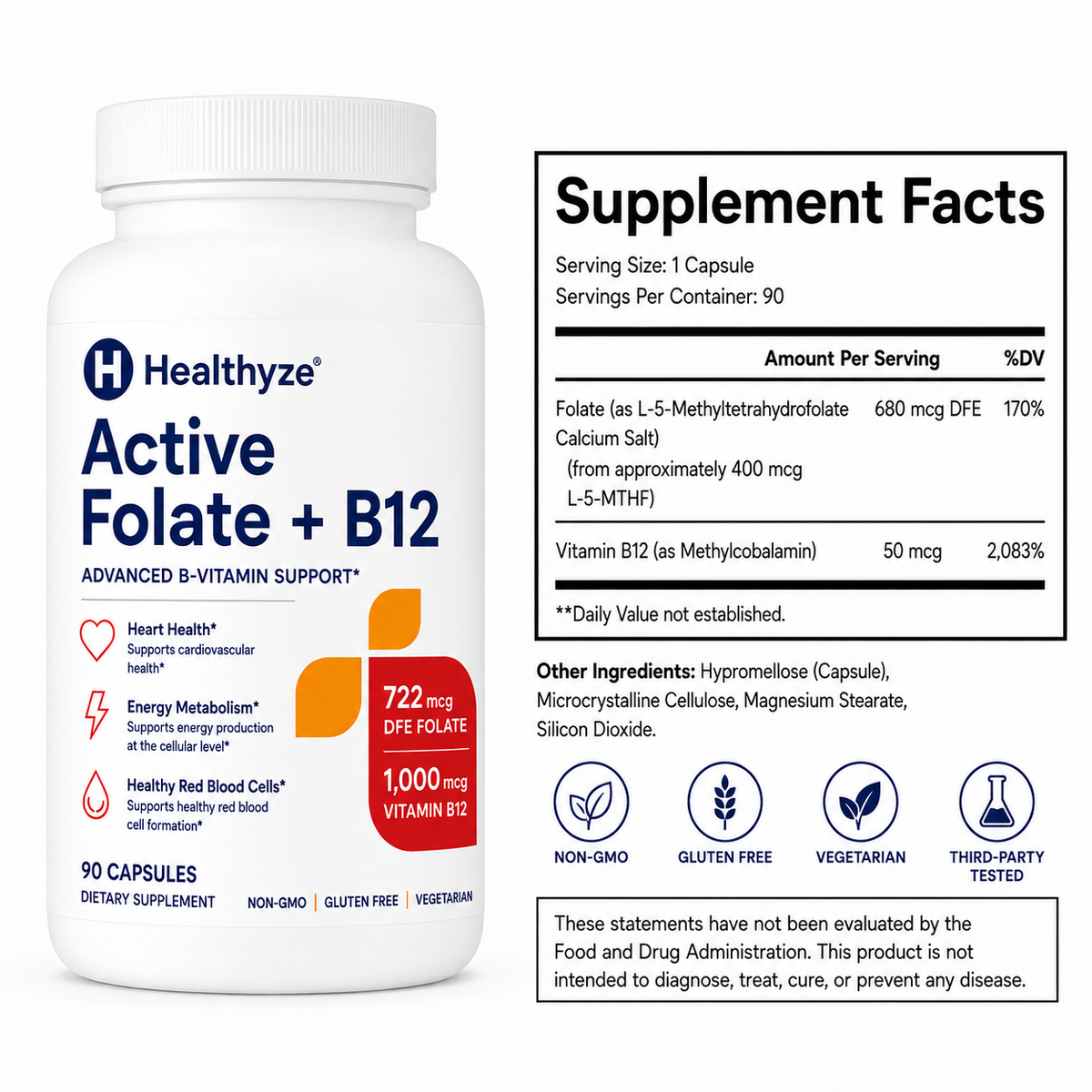 Healthyze Active Folate + B12