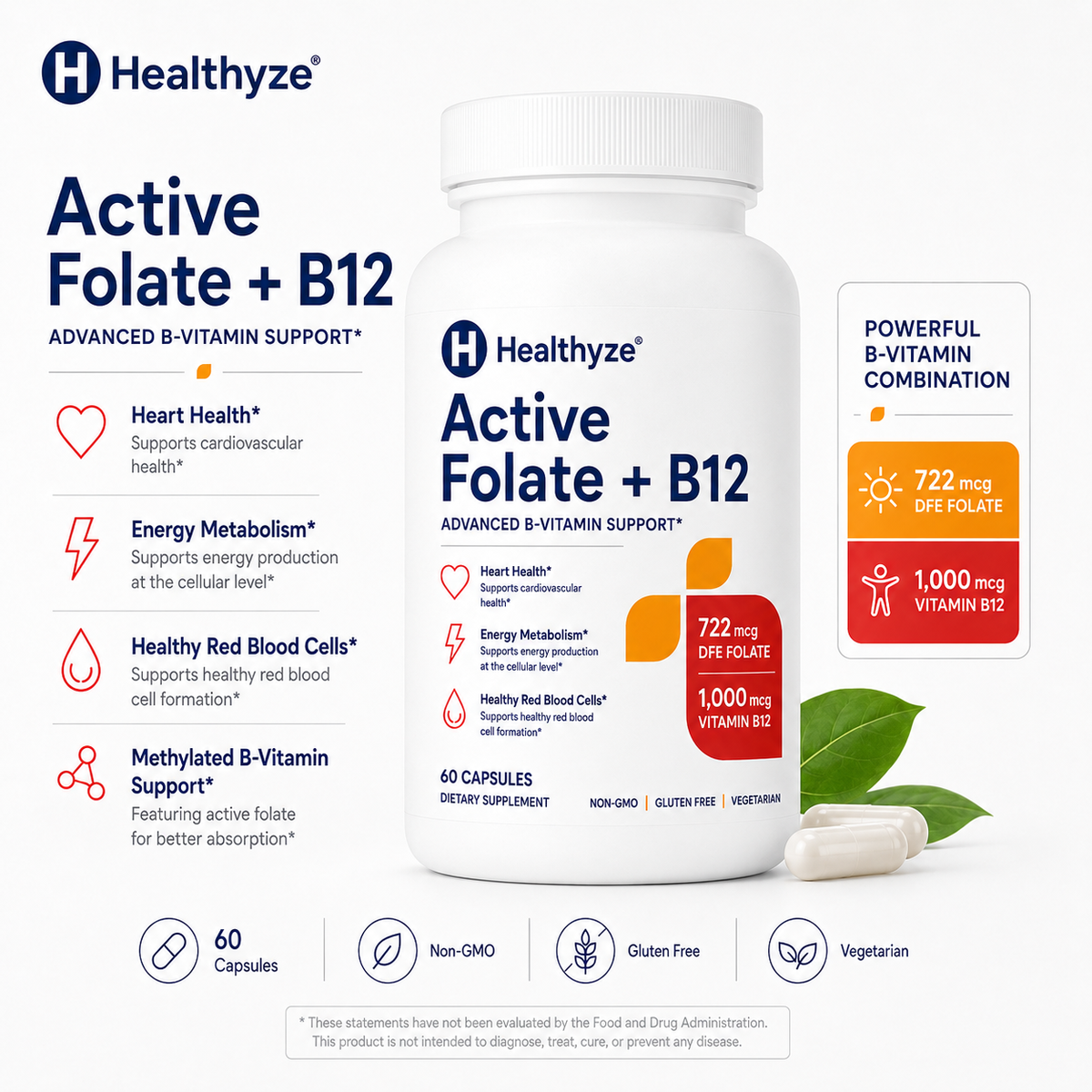 Healthyze Active Folate + B12