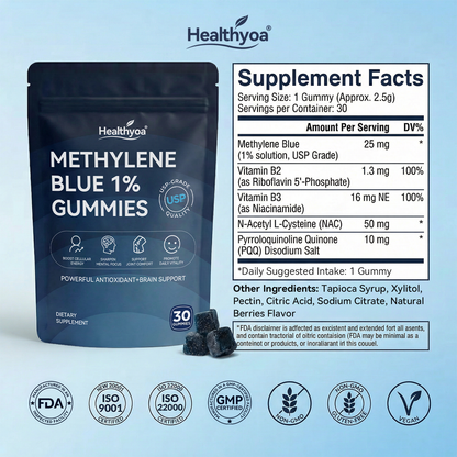 Methylene Blue Gummies.Support Arthritis.Stroke.Neuropathy.Fast acting Pain relief.Sugar-free.No side effects.