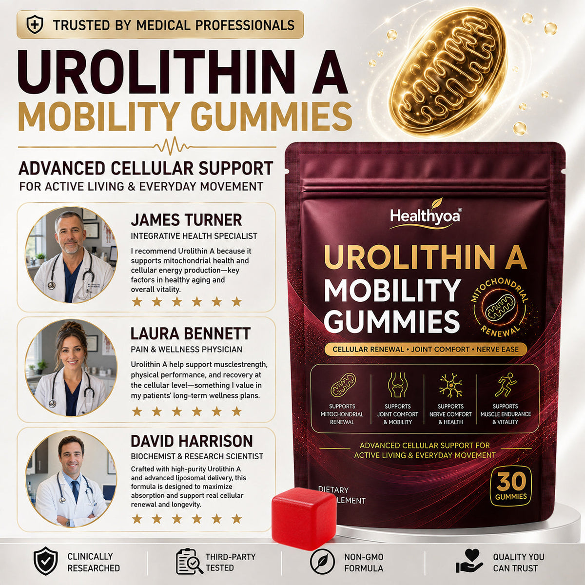 Urolithin A Mobility Gummies — Joint Comfort, Nerve Health & Cellular Energy Support | Move Easier. Feel Stronger. Live Freer. 💎 Save 40% Today